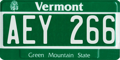 VT license plate AEY266