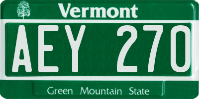 VT license plate AEY270
