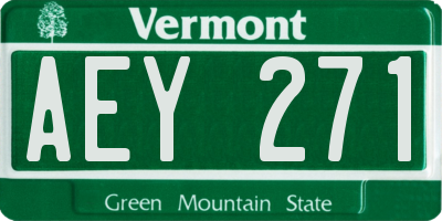 VT license plate AEY271