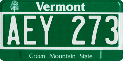 VT license plate AEY273
