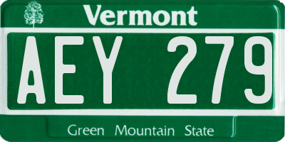 VT license plate AEY279