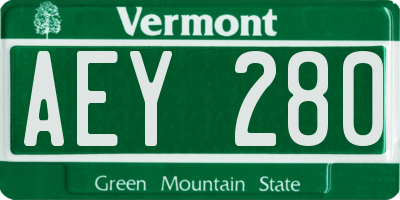 VT license plate AEY280