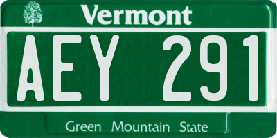 VT license plate AEY291