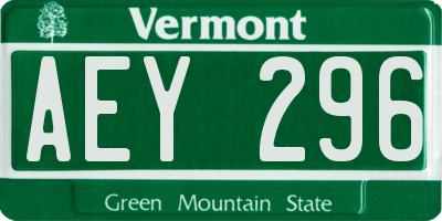 VT license plate AEY296