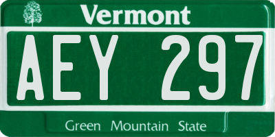 VT license plate AEY297