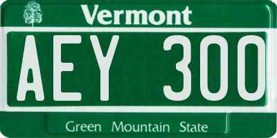 VT license plate AEY300