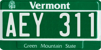 VT license plate AEY311