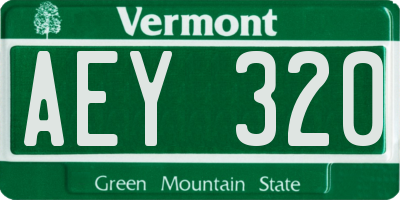 VT license plate AEY320
