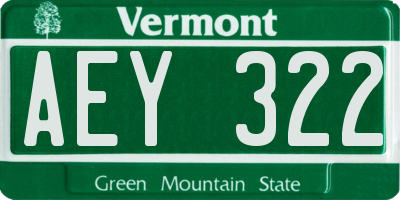 VT license plate AEY322