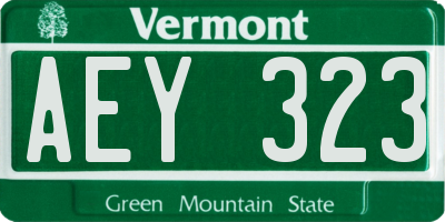 VT license plate AEY323