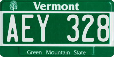 VT license plate AEY328