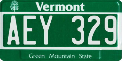 VT license plate AEY329