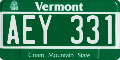 VT license plate AEY331