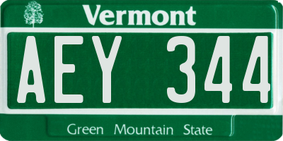 VT license plate AEY344