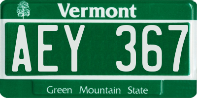 VT license plate AEY367