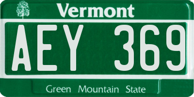 VT license plate AEY369