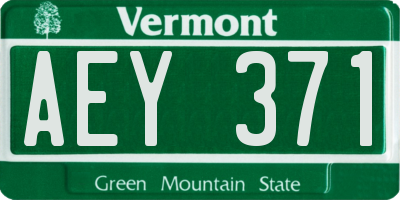 VT license plate AEY371
