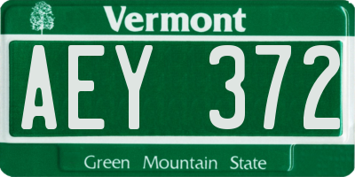 VT license plate AEY372