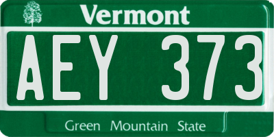 VT license plate AEY373