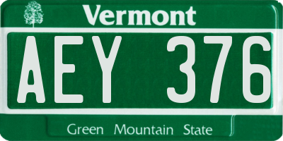 VT license plate AEY376
