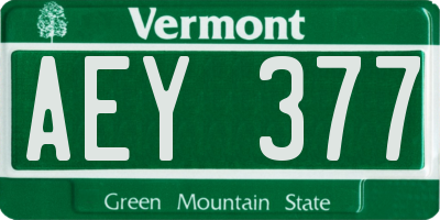 VT license plate AEY377