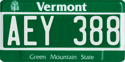 VT license plate AEY388