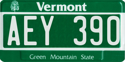 VT license plate AEY390
