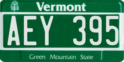 VT license plate AEY395