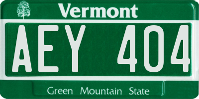 VT license plate AEY404