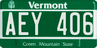 VT license plate AEY406