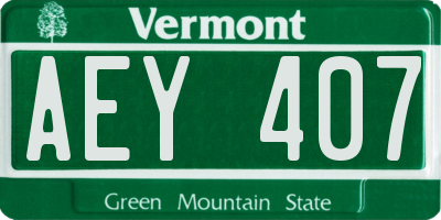 VT license plate AEY407