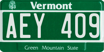 VT license plate AEY409