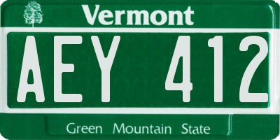 VT license plate AEY412