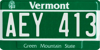 VT license plate AEY413