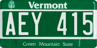 VT license plate AEY415