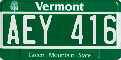 VT license plate AEY416