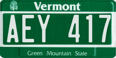 VT license plate AEY417
