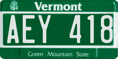 VT license plate AEY418