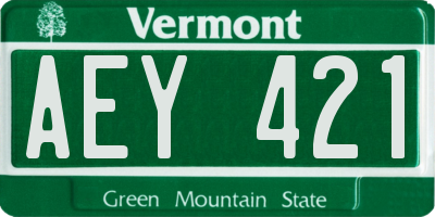 VT license plate AEY421