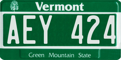 VT license plate AEY424