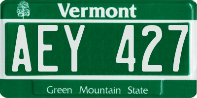 VT license plate AEY427