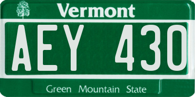 VT license plate AEY430