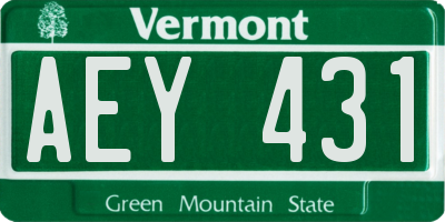 VT license plate AEY431