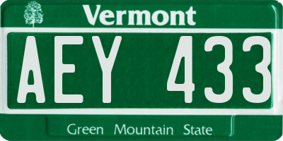 VT license plate AEY433