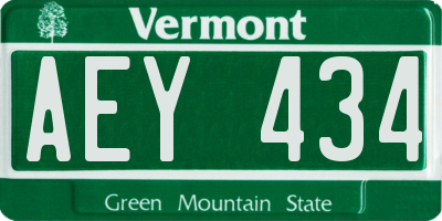 VT license plate AEY434