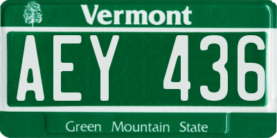 VT license plate AEY436