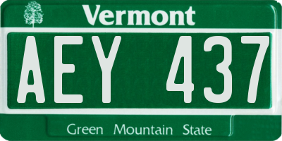 VT license plate AEY437