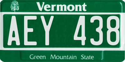 VT license plate AEY438