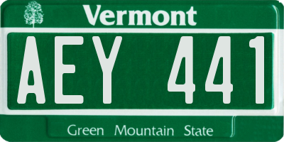 VT license plate AEY441