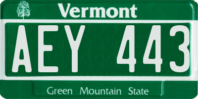 VT license plate AEY443